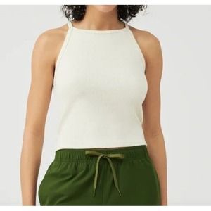 Outdoor Voices Cozy Rib Tank Racerback Milky Stone Size XXL NWT